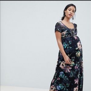 Little Mistress Maternity cap sleeve maxi dress